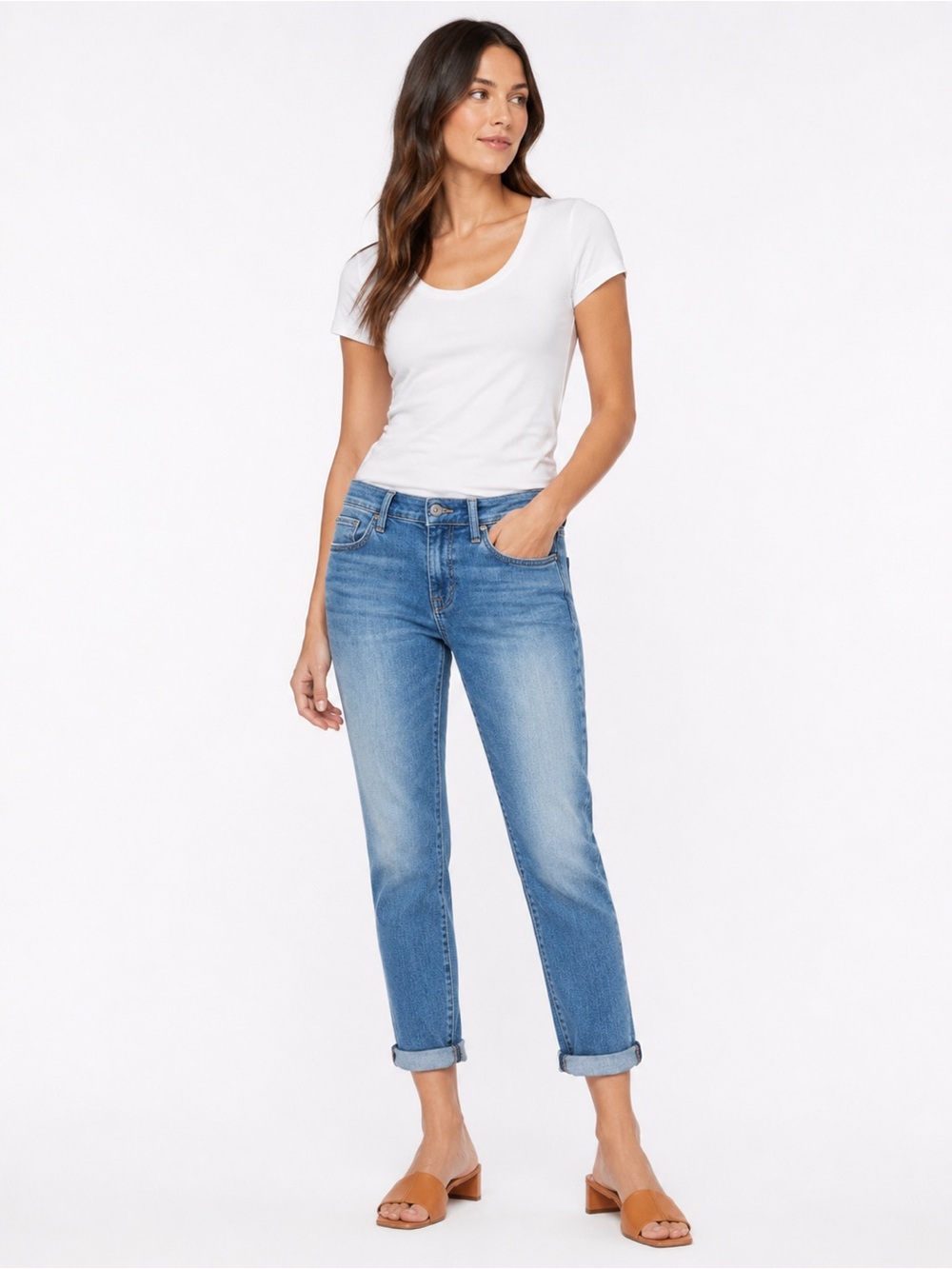 HUDSON Natalie Midrise Slim‎ Boyfriend Jeans Womens Size 29 Crop Cuffed